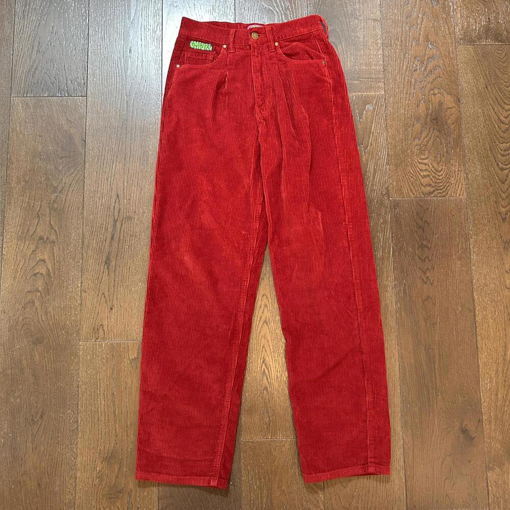 Empyre Tori Baggy Red Corduroy Pants Women Size Small 100% Cotton
